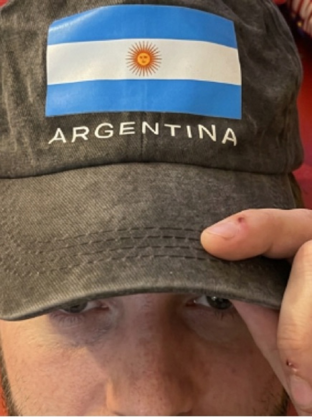 NEW Argentina Flag Baseball Cap adjustable back Faded Black
